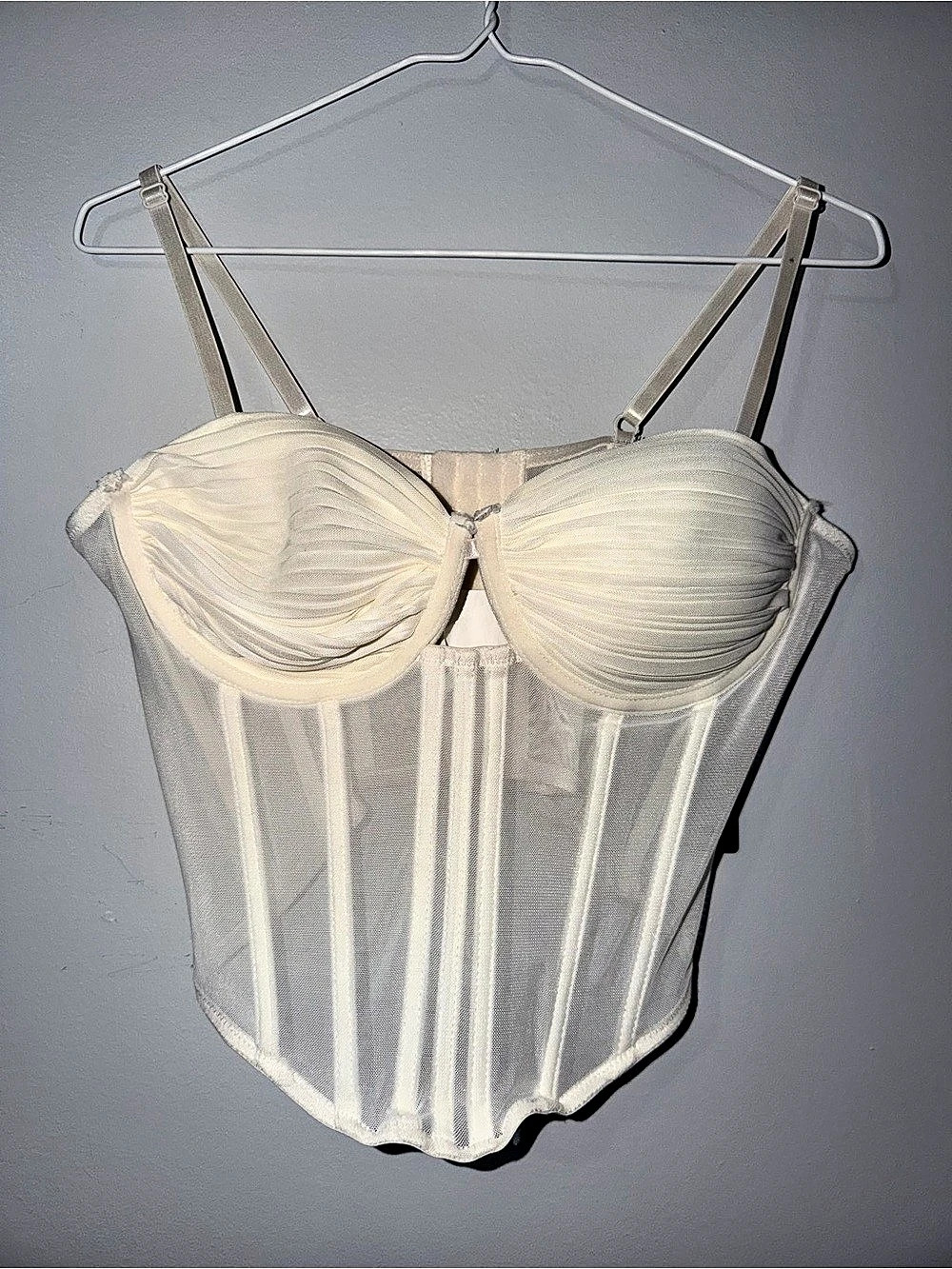 Forever 21 Corset Bodysuit in White Size Medium NWT